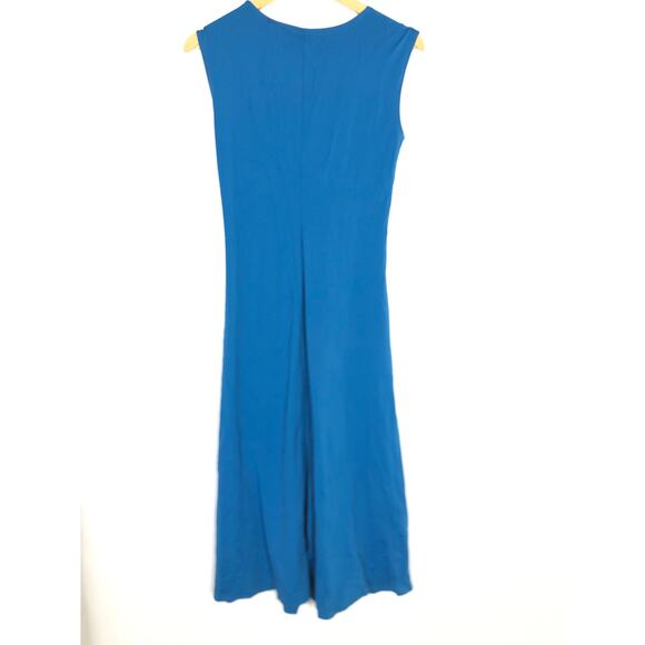 Patagonia Bandha Dress Jersey Knit Twist Front A-Line Knee Length Blue Large - Picture 3 of 6